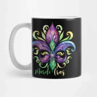 Fleur De Lis Mardi Gras Beads Mug